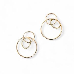 Serena Gold Hoop Earrings Dangle Feminine Casual Special Event Closet Staple
